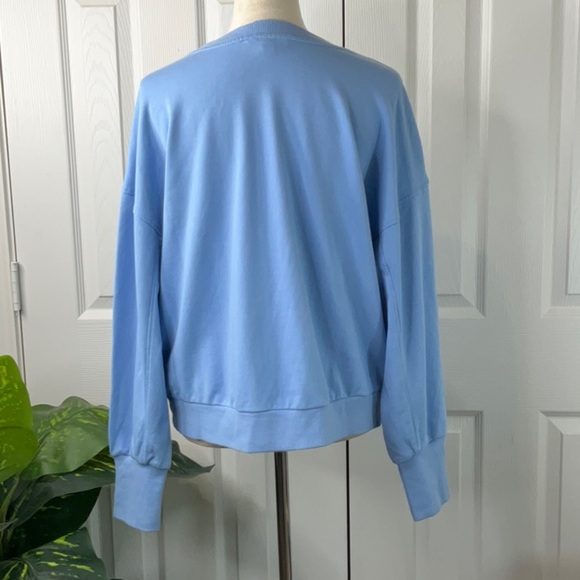 JoyLab Women’s Graphic French Terry Crewneck Sweatshirt Light Blue Various Sizes - Picture 8 of 12